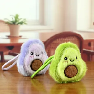 Niedlicher Plüsch Avocado Schlüsselanhänger, weiches Frucht Stofftier für Schultasche.