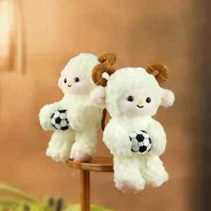 Mignon petit mouton football en peluche poupée sac pendentif porte-clés animal pelucheux
