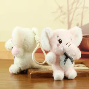 Cute plush elephant keychain soft stuffed animal doll bag hanging ornament gift pendant