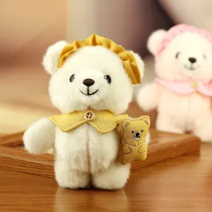 Schattige witte pluche berenhanger zacht speelgoed sleutelhanger pluche poppen decoratie