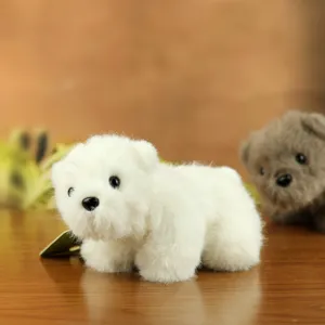 Soft and cute plush polar bear pendant toy, fluffy white doll for lovely room decoration.