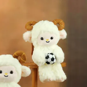 Joli petit mouton en peluche ballon de football sac pendentif porte-clefs douce poupée mignonne