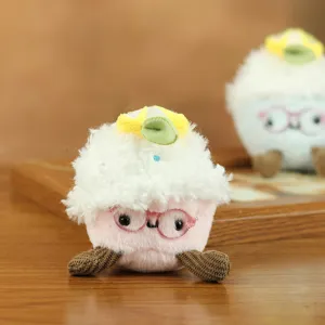 Simpatico peluche cupcake portachiavi bambola morbido giocattolo borsa ciondolo