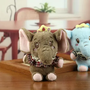 Süßer Plüsch Elefant Anhänger mit Schleife, weiches Kuscheltier Taschenschmuck Schlüsselanhänger.