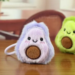 Süßer lila Avocado Plüschtier Schlüsselanhänger weicher flauschiger Rucksack Anhänger.