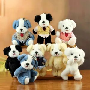 Llavero de Perro de Peluche Lindo Colgante de Animal de Dibujos Animados Con Articulaciones Móviles Juguete de Encanto de Bolsa de Cachorro Suave