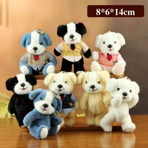 Colgante de peluche de cachorro articulado lindo juguete muñeca llavero bolso detalle