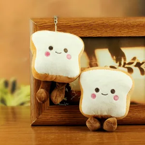 Niedlicher Toast Plüsch Schlüsselanhänger weiche Brot Puppe Tasche Hängeornament Plüschtier