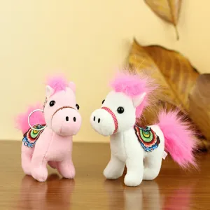 Simpatico peluche cavallo portachiavi soffice giocattolo ciondolo borsa accessorio