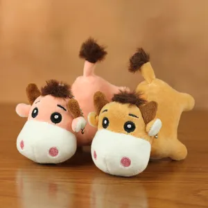 Portachiavi mucca di peluche carino bambola di cartone animato morbido ciondolo borsa
