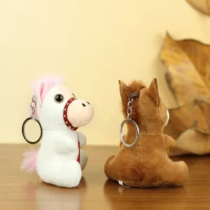 Grazioso pony di peluche portachiavi animale morbido bambola borsa ciondolo peluche regalo