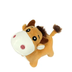 Marrone peluche mucca bambola ciondolo cartone animato borsa appendere ornamento portachiavi