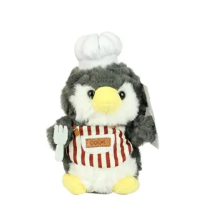 Niedliches Koch Pinguin Plüschtier Puppe mit Schürze, weiches Kuscheltier Geschenk für Kinder.