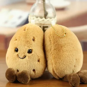 Cute potato plush toy keychain, soft stuffed vegetable doll bag pendant for gifts and decoration.