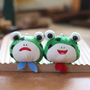 Lindo rana de peluche llavero juguete suave dibujo animado bolsa colgante muñeca par