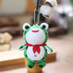 Peluche rana llavero lindo dibujos animados animal bolso colgante de muñeca suave accesorio