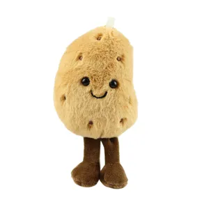 Cute potato plush toy pendant, soft stuffed vegetable doll keychain for daily bag decor.