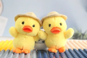 Peluche papero giallo pendente portachiavi, morbido giocattolo borsa ciondolo regalo.