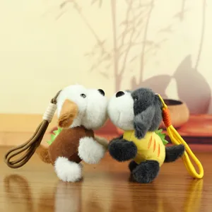 Simpatico portachiavi cucciolo di peluche ciondolo morbido borsa fascino bambola regalo stile.