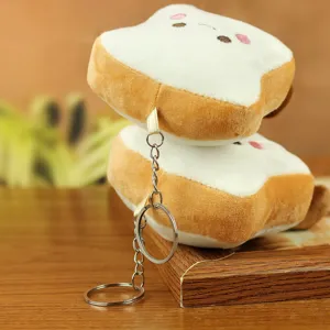 Niedlicher Plüschbrot Schlüsselanhänger, weiche Toast Puppe Tasche Anhänger für Deko Alltag.