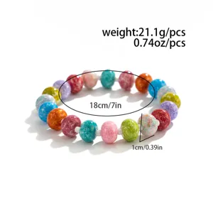 Bunte Perlenarmband Damen Sommer Mode Accessoire mit bunten runden Perlen Freizeit Stil Design