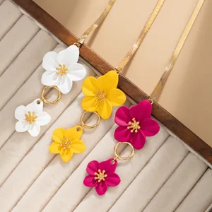 Largo collar floral multicolor bohemio elegante colgante flor de primavera joyería