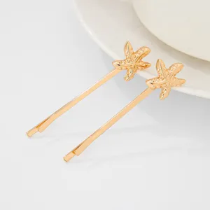 Gold starfish bobby pins beach hair clips elegant summer hair accessories for women
