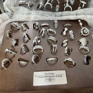 Korean style silver stacked rings set geometric open adjustable rings for women daily wear