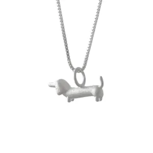 Collier pendentif chien teckel argenté pour femmes, bijou de chaîne de clavicule mode.