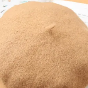 Classic camel wool beret hat for women autumn winter warm french painter cap soft fashion.