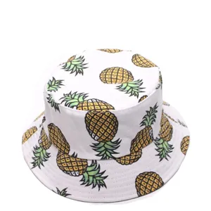 Καλοκαιρινό bucket hat με τύπωμα ανανά για άνδρες και γυναίκες, casual καπέλο ηλίου.