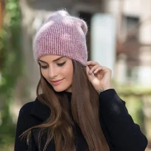 Bonnet en tricot d'hiver pour femme doux épais chaud slouchy bonnet en laine pour usage quotidien.