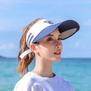 Summer women sun visor hat adjustable empty top beach cap anti UV outdoor sports hat