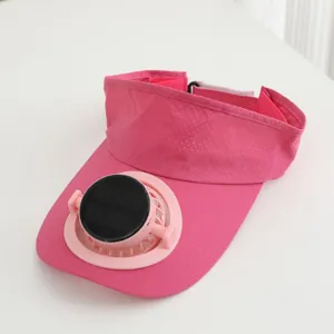 Rosa Solar-betriebener Ventilator Sonnenblende Sommer Outdoor kühle leere Mütze