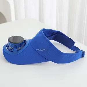 Sommer solarbetriebener Ventilator Kappe Outdoor Sonnenschutz blaue Baseballmütze