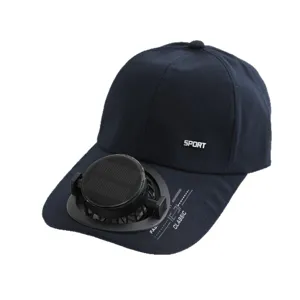 Solarbetriebene Kühlventilator Baseball Cap für Outdoor Sport Angeln Sommer Sonnenschutz Marineblau
