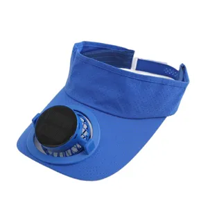 Sommer Solar-Kappe mit Ventilator leere Oberseite Sport im Freien atmungsaktive Kappe blau