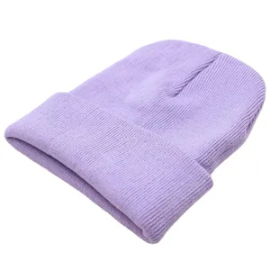 Solid color knitted beanie hat winter warm casual stylish hip hop cap for adults