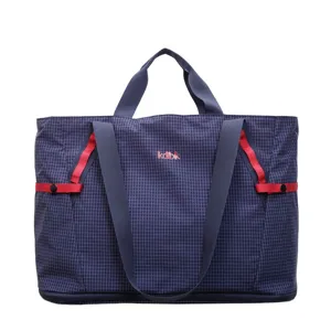 Sac cabas à carreaux de style coréen, grande capacité pour les voyages et le rangement quotidien.