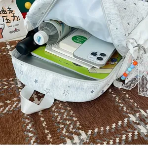 Lightweight casual star print school backpack with spacious interior storage compartments.