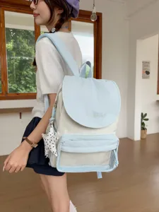 Cute sweet girl canvas backpack soft dual-shoulder daypack for casual daily shopping travel
