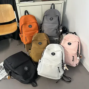 Muji Style Nylon Student Backpack Casual Simple School Bookbag Lightweight Travel Daypack For Women And Men