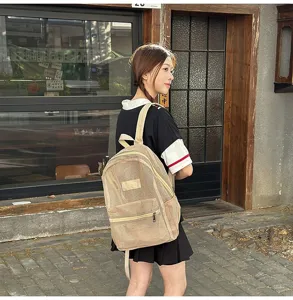 Sac à dos mesh étudiant unisexe de grande capacité tendance mode loisir très élégant.