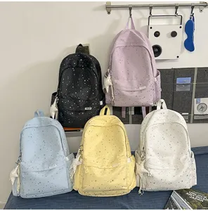 Zaino casual per la scuola con stampa a stelle leggero da viaggio per donne e ragazze multicolore
