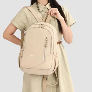 Lightweight Waterproof Nylon Casual Backpack Large Capacity Travel School Bag Minimalist Commuter Bookbag For Women