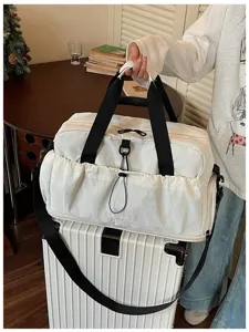 Large capacity travel duffel bag waterproof nylon shoulder crossbody weekender gym bag for women men