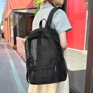 Sac à Dos Scolaire en Filet pour Étudiants Unisexe de Grande Capacité de Mode Décontractée Sac à Dos de Voyage Décontracté Sac à Livres
