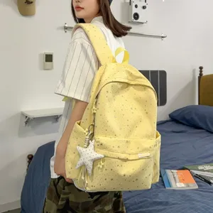 Zaino Casual in Nylon per Ragazze Stampa Stellata Carina Zainetto Scolastico Leggero da Viaggio Borsa