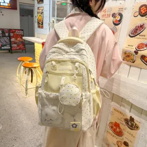 Lindo mochila japonesa con lunares bolso ita transparente gran capacidad escuela moda