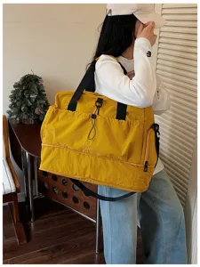 Large capacity travel duffel bag for women men casual waterproof shoulder gym bag